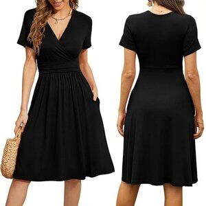 Weaczzy Women's Black Sleeve Casual V-Neck Dress - Size 2XL - NWT (fits small)